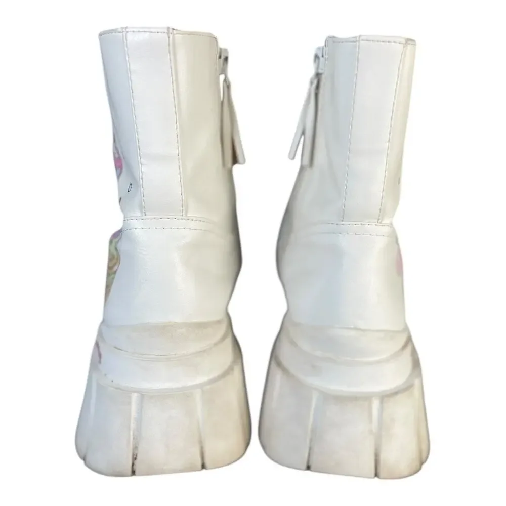 Bershka x Sanrio Hello Kitty Women’s Platform White Lace Boots Size-40 (9)